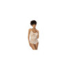 Body blanc transparent Celina avec dentelle brodée florale, bretelles ajustables